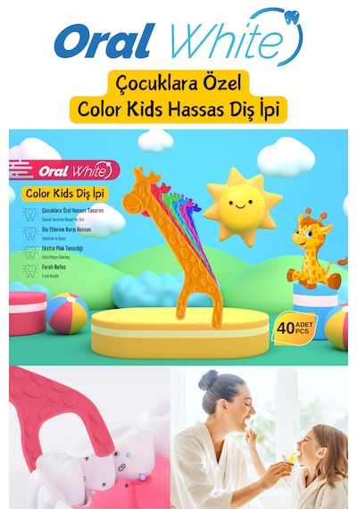 Oral White Color Kids Çocuklara Özel Hassas Diş İpi