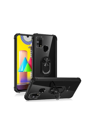 Samsung Uyumlu Galaxy M21 Kilif Standli Yüzüklü Mola Silikon Kapak 466785736