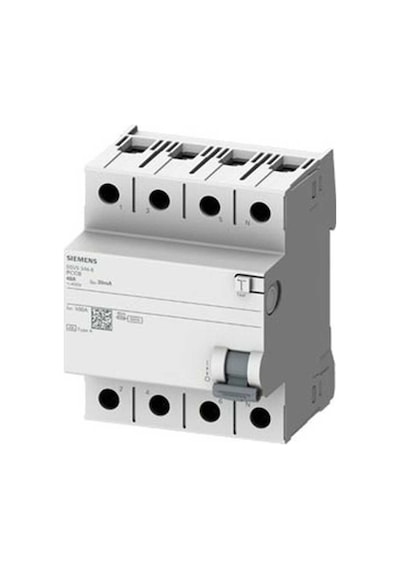 Siemens 5Sv5642-6 A Tipi Hata Akımı Koruma Anahtarı-Fı (Kaçak Akım Koruma Rölesi) 25A- 400V- 300Ma- 3P N