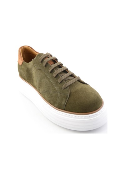 Yeşil Hakiki Deri Erkek Sneaker E01811256002 Yeşil