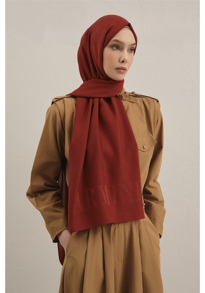 Armine Logo Drop Pamuk İpek Şal 32 Bordo