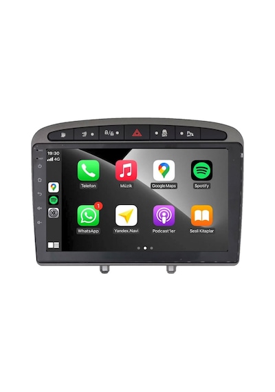 Peugeot 308-408 Araç Multimedya Android Ekran Carplay Navigasyon Double Teyp 2+32 9" 08-13 Gri Cadence