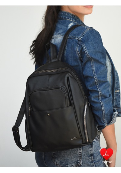Jara Bag Freya Kadın Sırt Çantası Şık, Yumuşak Dokulu Ve 5 Bölmeli Siyah