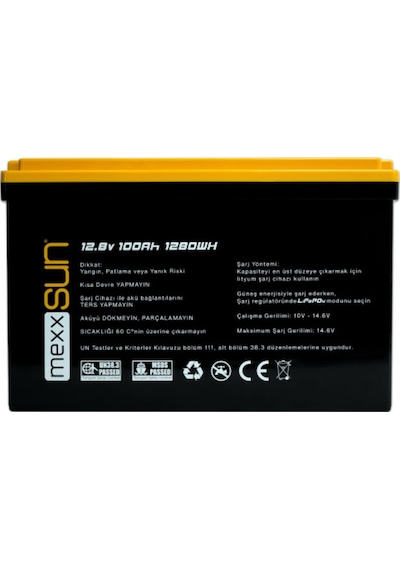 Mexxsun 12.8 Volt-100ah Lifepo4 Lityum Akü