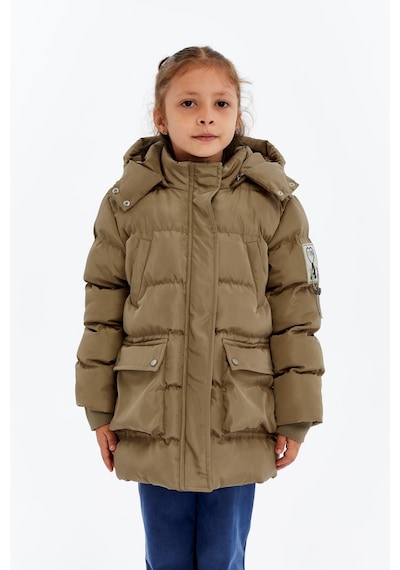 Benitto Kids Kız Çocuk Kalın Kışlık Kapüşonlu Kaban 51349 Camel