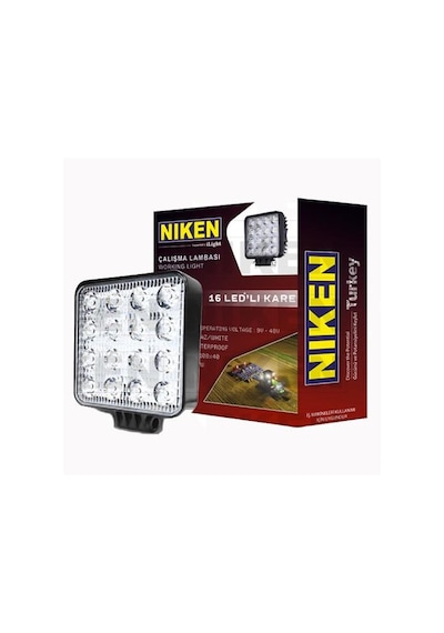 Niken 16-9 Çalışma Led Lambası Off Road Gündüz Farı Kare 2 Adet 442363837