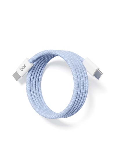 Bix T4cc 65w Usb-c To Usb-c Manyetik Tasarımlı Örgülü Hızlı Şarj Ve Data Kablosu 1 Metre Mavi