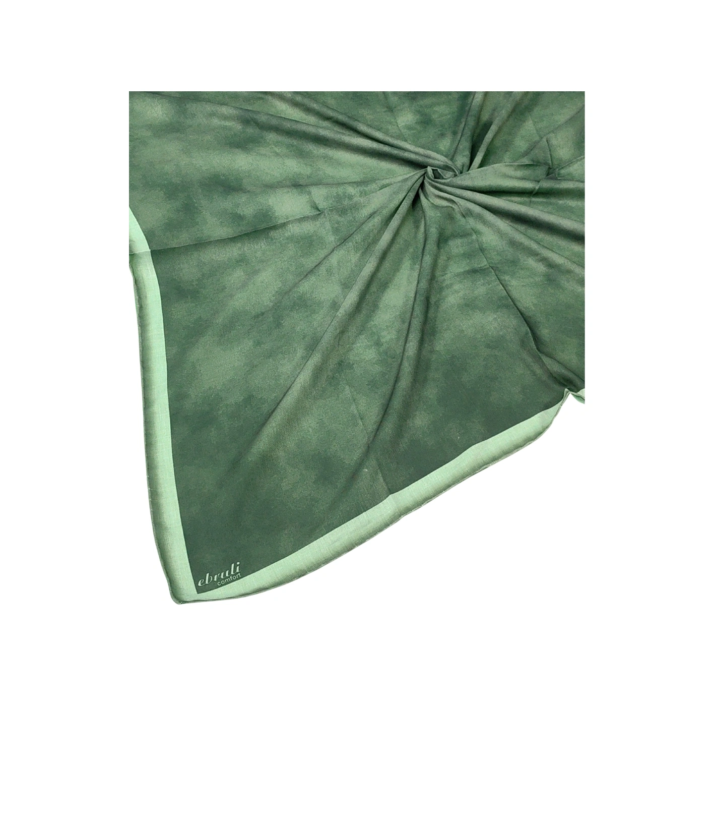 Mim Eşarp Ebruli Soft Pamuklu Desenli Eşarp - 95x95 Cm Haki