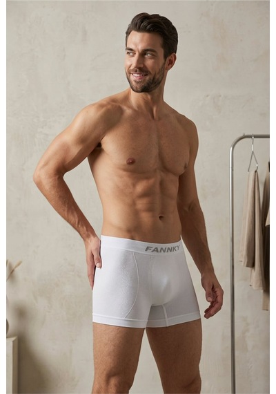 Womanandkids Night Beyaz Erkek Casual Comfort Günlük 2 Li Boxer