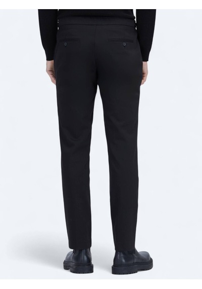 Kip Siyah Dokuma Regular Fit Smart Casual Pamuk Karışımlı Pantolon Siyah