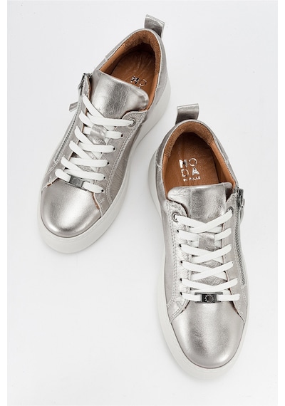 Luvishoes Allıe Platin Hakiki Deri Kadın Sneakers Platin