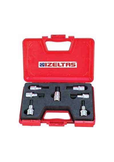 İzeltaş 1113 00 1107 1/2 Lokmalı Allen Uç Takımı 60 Mm, 7 Parça