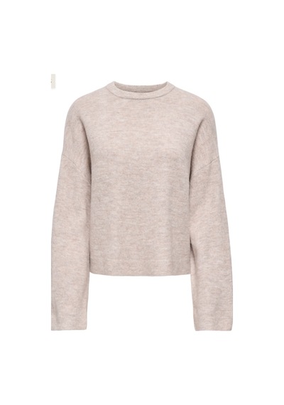 Only Kadın Onlsımonı L/s O-neck Kazak - 15368976 Bej