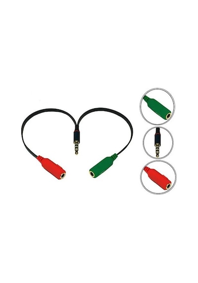 Kulaklık Mikrofon Birleştirici Aparat 3.5Mm Headphone Mic Audio 1