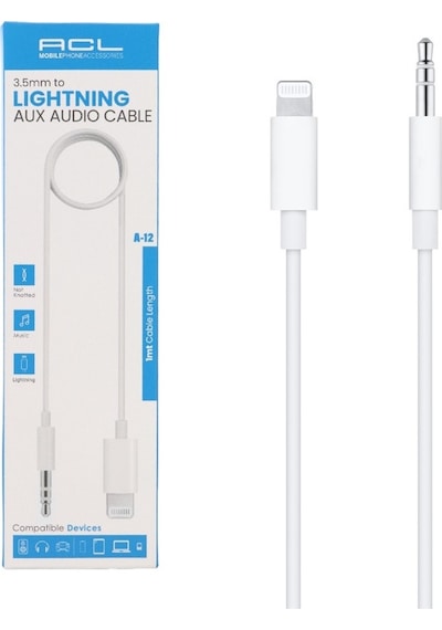 Acl Apple iPhone Uyumlu Lightning To 3.5mm Jack Aux Ses Dönüştürücü Kablo
