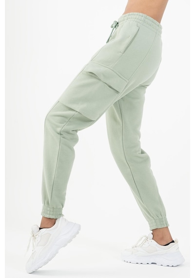 Maraton Sportswear Comfort Kadın Dönüşlü Paça Basic Açık Yeşil Eşofman Altı 22974-açık Yeşil Açık Yeşil