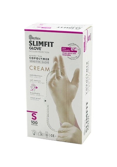 Reflex Slimfit Glove Kod-030 S Krem Pudrasız Muayene Eldiven 100lü Bx40