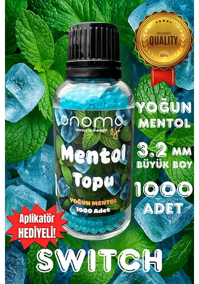 Premium Mentol Topu Switch Aroma Kapsülleri Yoğun Mentol Ice Mint 1.000 Adet Mavi