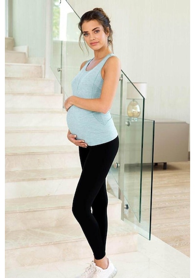 Bonbonetti Chocolate Baby & Kids Kadın Hafif Korseli Siyah Bel Ayarlı Yumuşacık Hamile Taytı