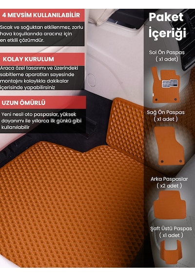 Volvo Xc70 2007-2016 Uyumlu Eva Paspas Tam Set Oto Paspas,araca Özel,tam Koruma,kolay Montaj 865
