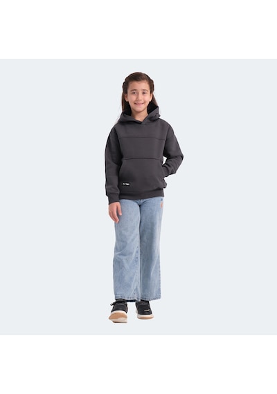 Slazenger LENE Çocuk Kapüşonlu Cepli Koyu Gri Sweatshirt