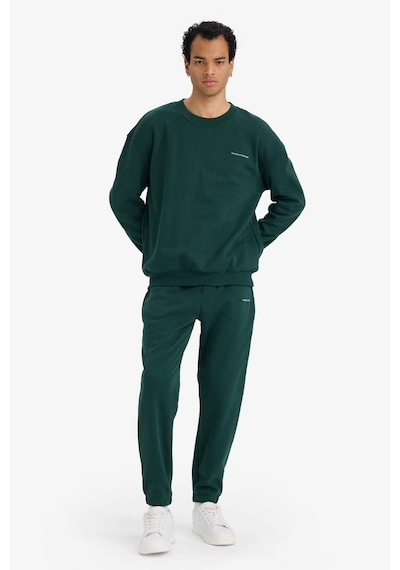 Defacto Boxy Fit 2li Takım Bisiklet Yaka Baskılı Sweatshirt Eşofman Altı F9623ax25augn919 Yeşil-gn919