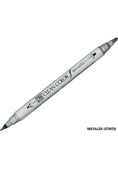 Zig Clean Color Çift Uçlu Keçe Kalem Tcs-8000 Gümüş