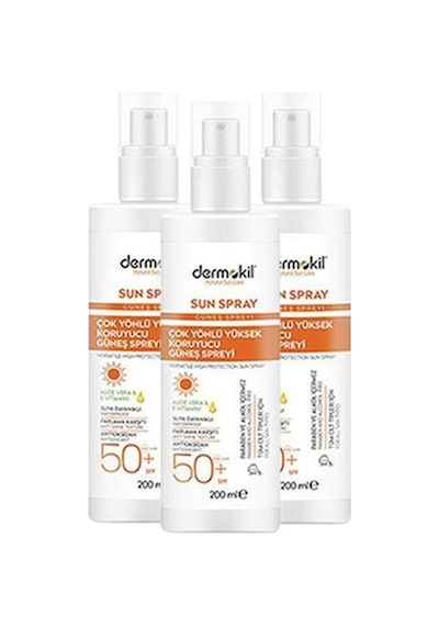 Dermokil Sun Sprey Çok Yönlü Yüksek Koruyucu Güneş Spreyi 50 Spf 200 Ml X 3 Adet