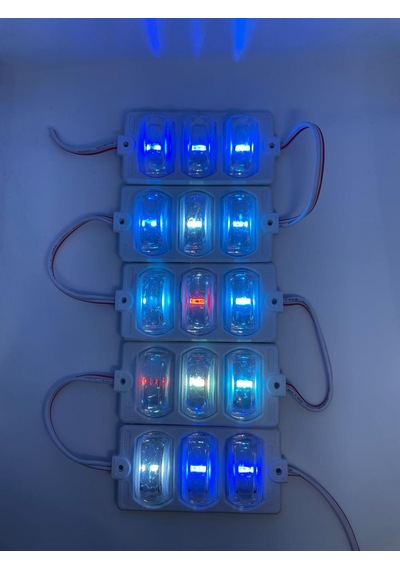 12 Volt Dar Açılı 3'lü Modül Led RGB - 5 Adet