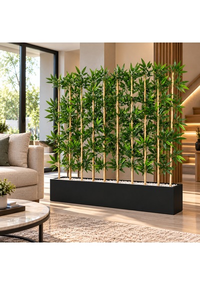 100 Cm Mdf Saksıda 10 Adet 100 Cm Bambu Separatör Siyah Saksı