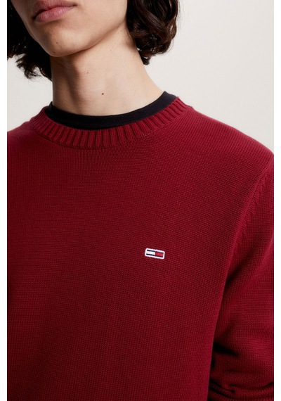 Tommy Hilfiger Bisiklet Yaka Erkek Kazak Kırmızı