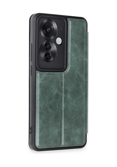 Oppo Reno 11f Kılıf Flip Cover - Koyu Yeşil 0.2M-Çok Renkli