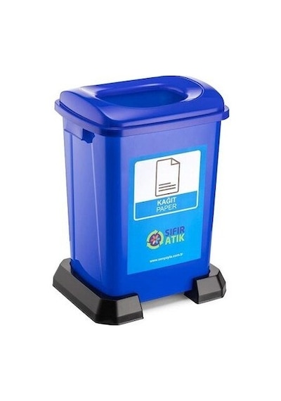 Geri Dönüşüm Sıfır Atık Kutusu Plastik 50 Litre 4 Lü Seri Atık