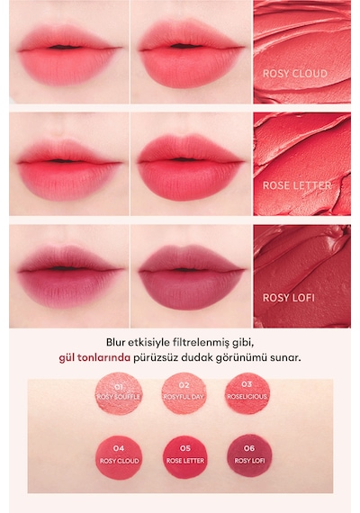 Uzun Süre Kalıcı, Bulaşma Yapmayan, Kadifemsi Bitiş Sunan Tint Dare Tint Melty Velvet Roselicious 0 05313365