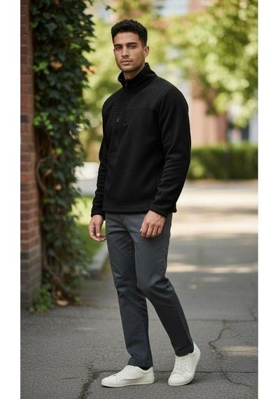 Eren Style %100 Cotton Pamuklu Kışlık Oduncu Polar Kadın- Erkek Siyah