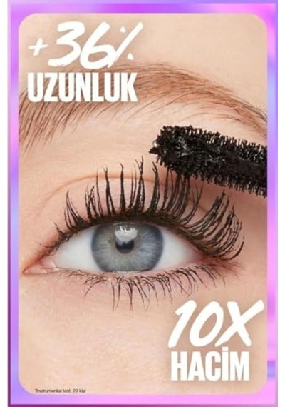 Maybelline New York Lash Sensational Yelpaze Etkili Intense Black Maskara - Ekstra Siyah 9.5 Ml & Mini Tattoo Liner Gel Pencil Makyaj Seti 00