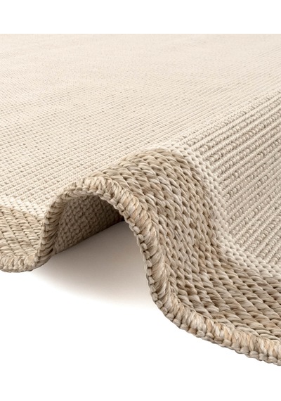 Dekorenti Siena 3701 Krem Sisal Halı Çerçeveli Mutfak Halısı