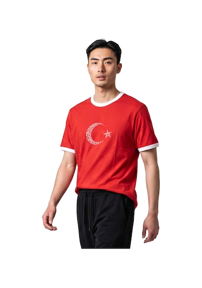 Sportive Türkiye Baskılı Unisex Kırmızı Günlük Stil T-shirt 26du0003-krm