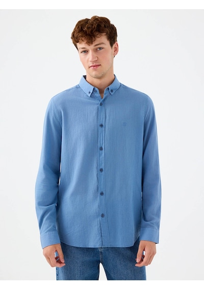 Loft Regular Fit İndigo Erkek Gömlek Lf2039536 İndigo