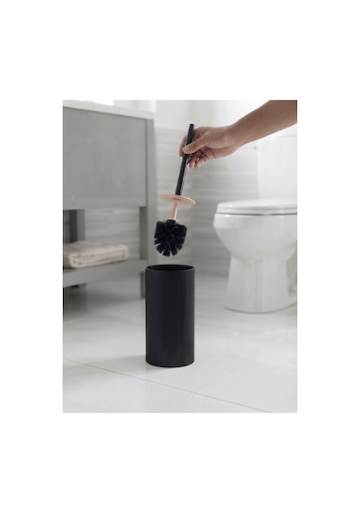 Liza Kapaklı Wc Banyo Fırçası - Tuvalet Fırçası Wc Fırçası Klozet Fırçası Siyah