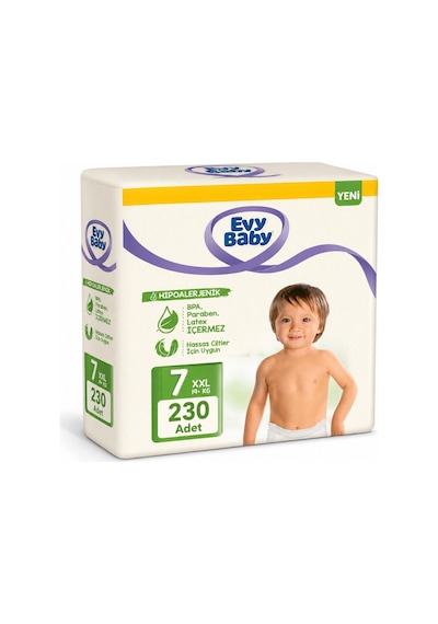 Evy Baby Bebek Bezi 7 Beden 19+ Kg Xxlarge 230 Adet 7 Numara