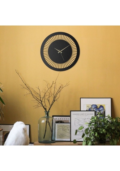 Ahşap Daire Model Modern Duvar Saati