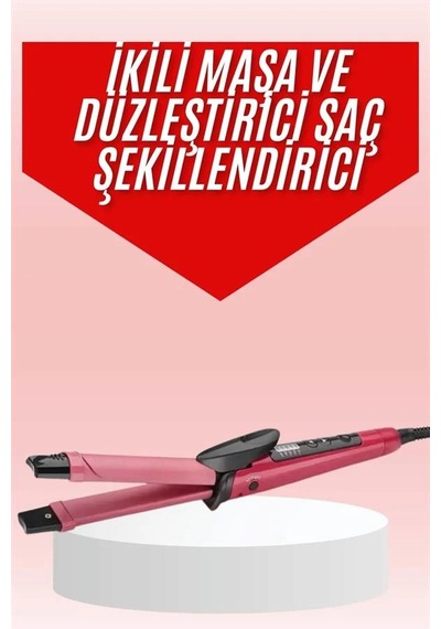 Saç Şekillendirici Düzleştirici Ve Maşa Özellikli Şekillendirici Seramik Kaplama Pembe