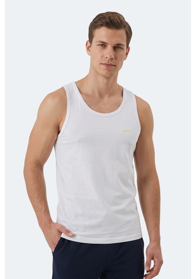Slazenger Hokey Erkek Slim Fıt Kolsuz Beyaz Atlet