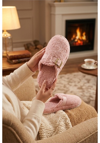 Relaxa Kadın Antik Tokalı Peluş Ev Terliği, Yumuşak Kürklü,yumuşak Tabanlı, Sıcak Kışlık Terlik Pembe Relaxa Kadın Antik Tokalı Peluş Ev Terliği, Yumuşak Kürklü,yumuşak Tabanlı, Sıcak Kışlık Terlik Pembe