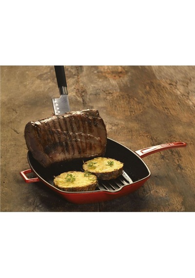 Lava Döküm Izgara Tavası 26x26 CM Kırmızı
