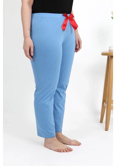 Mtm My The Mall Kadın Pamuklu Büyük Beden Alt Pijama Mavi Mavi