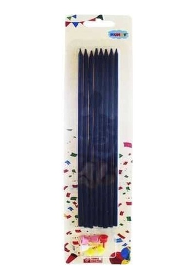 Siyah Çubuk Mum Adet 7 Adet 21 Cm