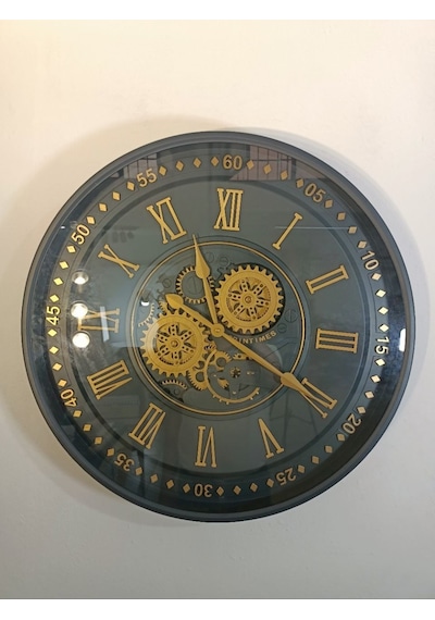 Biev Metal Çarklı Saat Siyah Gold 60 Cm Altın - Siyah