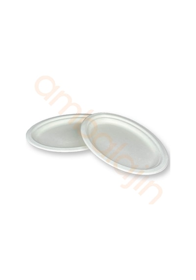 50 Adet Nature Ekolojik Karton Kağıt Tek Kullanımlık Oval Tabak - 20x26 Cm